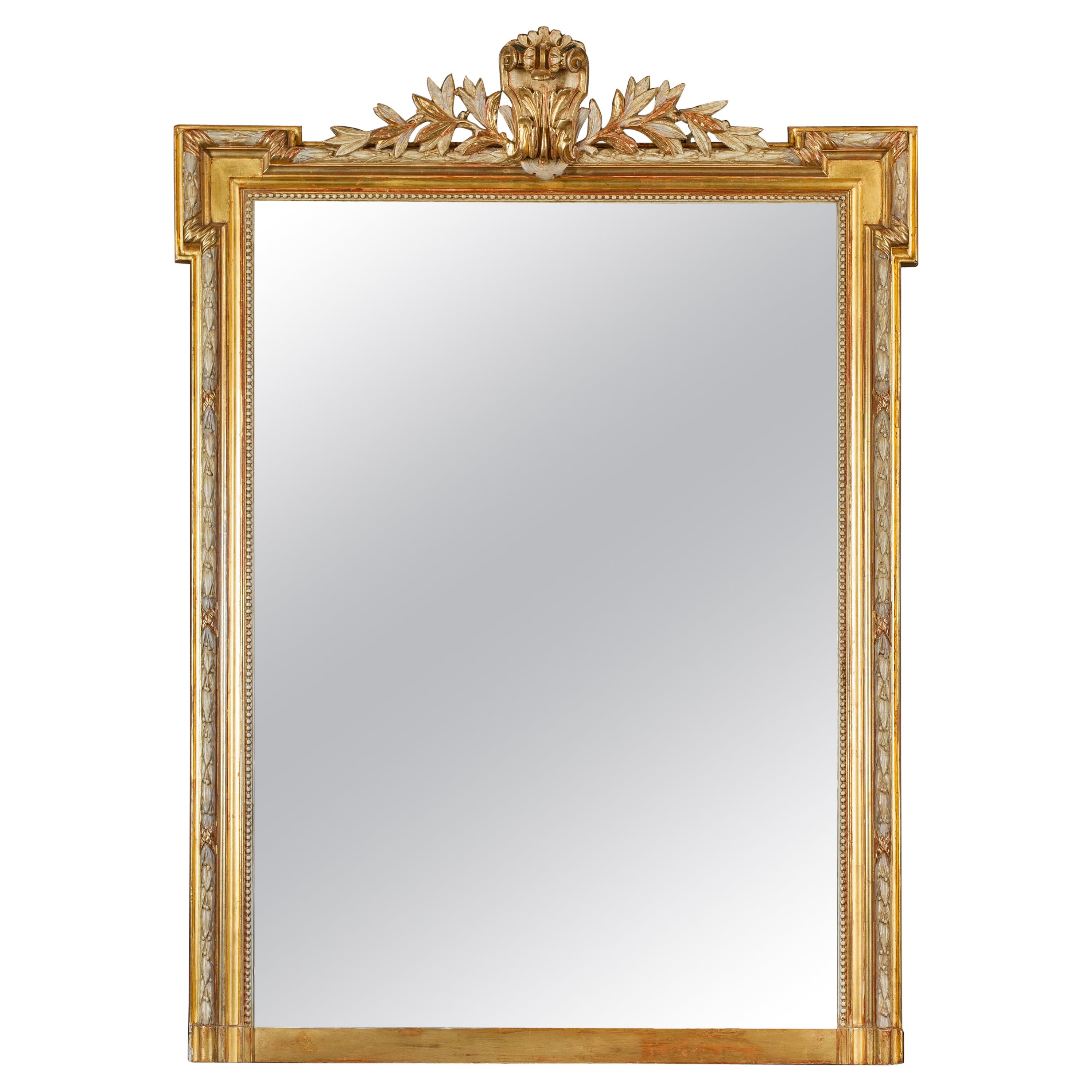 Napoleon III Overmantel Parcel Gilt Mirror For Sale