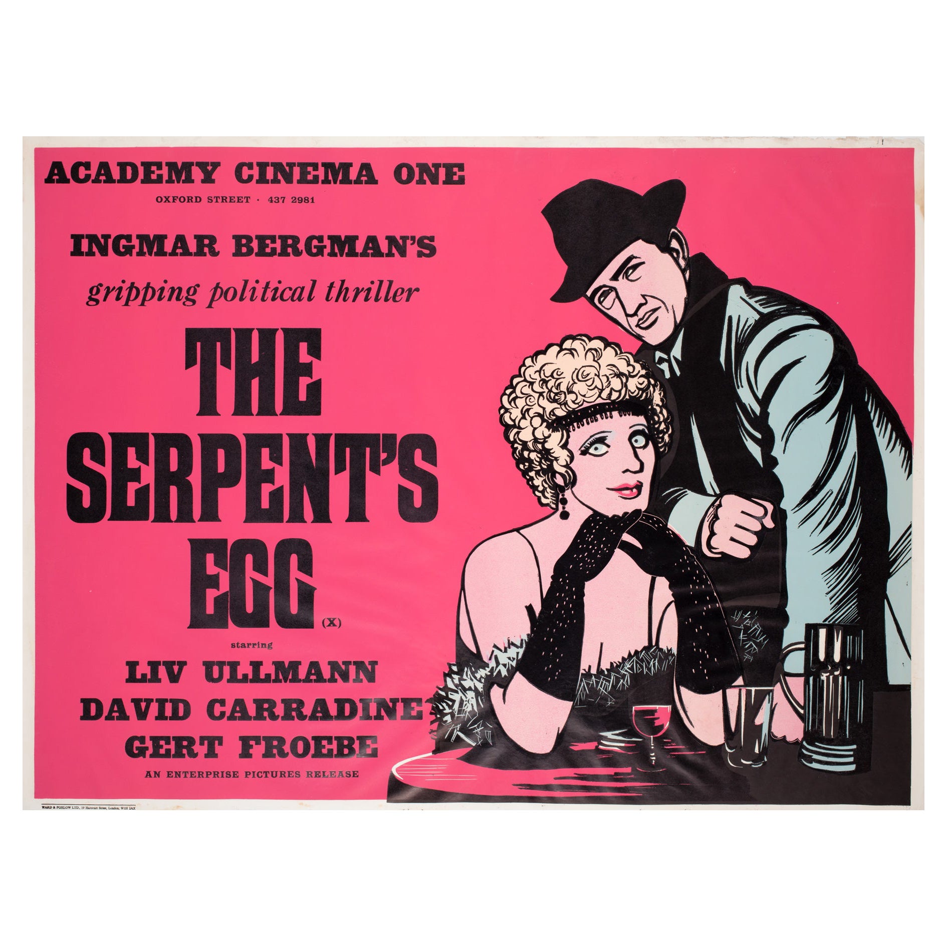 "The Serpent's Egg", 1978 Academy Cinema UK Quad Film Poster, Strausfeld