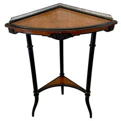 Quality Antique Victorian Amboyna & Ebonised Corner Table