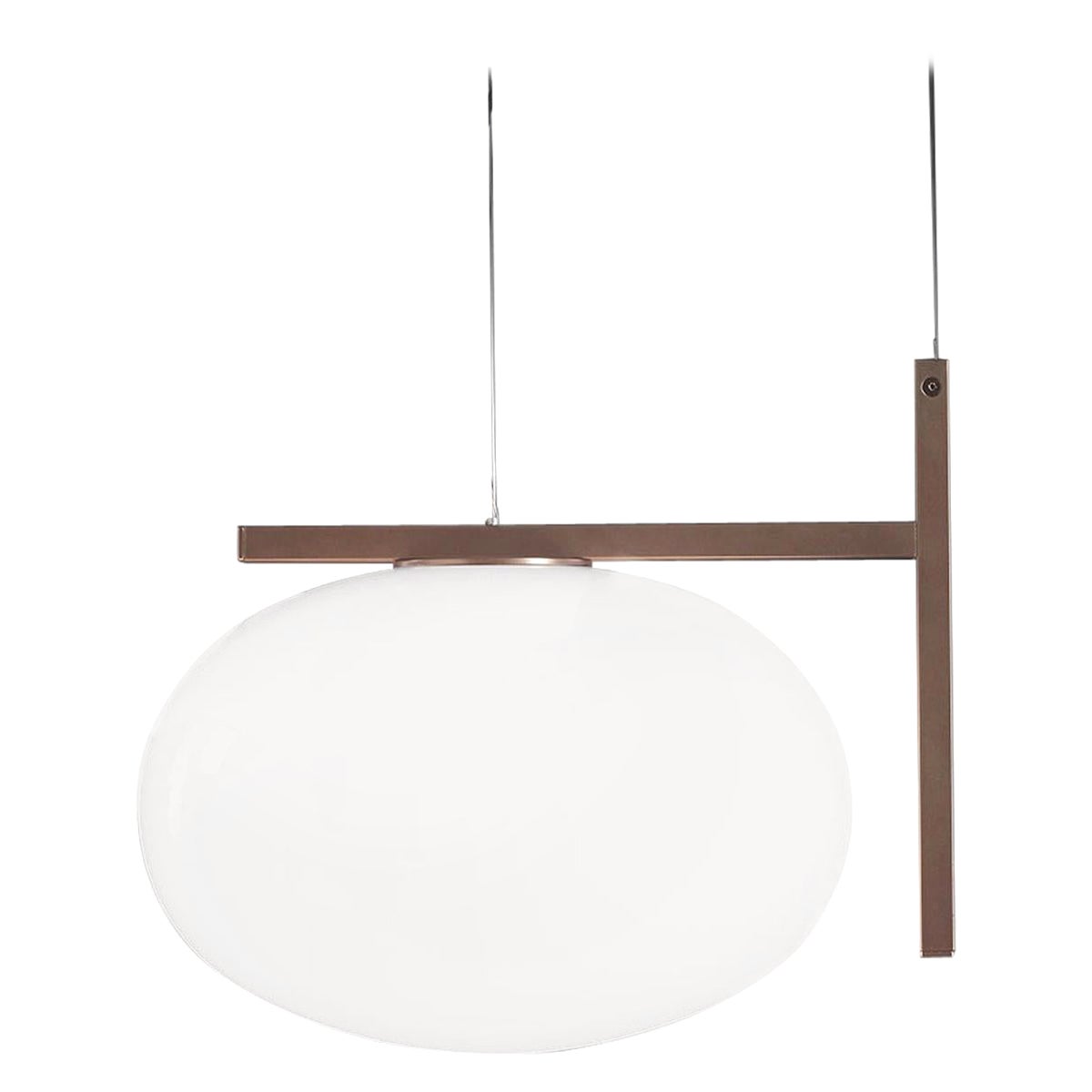 Mariana Pellegrino Soto Suspension Lamp 'Alba' One Arm Bronze by Oluce For Sale