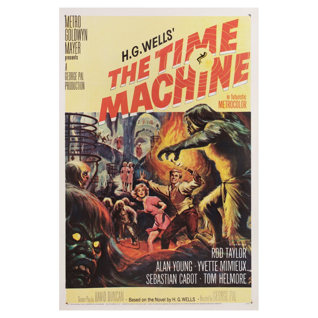The Time Machine 1960 Affiche de film américaine en une page en vente
