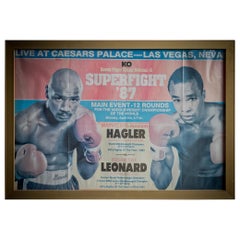 Vintage Framed Boxing Print Hagler Vs Leonard