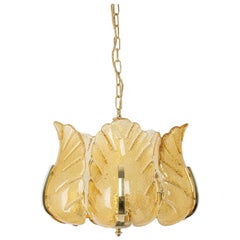 Stunning Carl Fagerlund Chandelier Murano Glass Leaves, 1960s