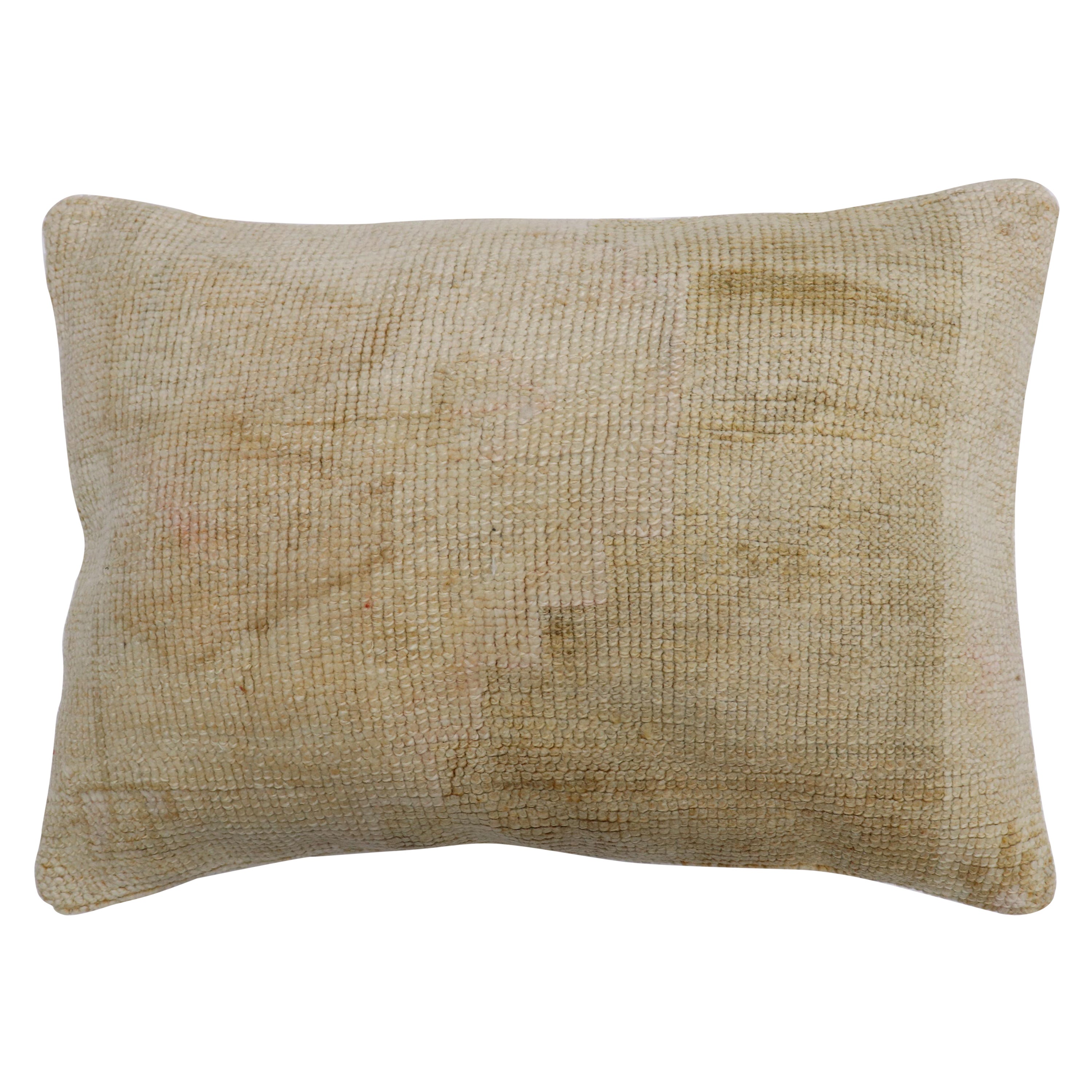 Neutral Vintage Oushak Rug Pillow For Sale