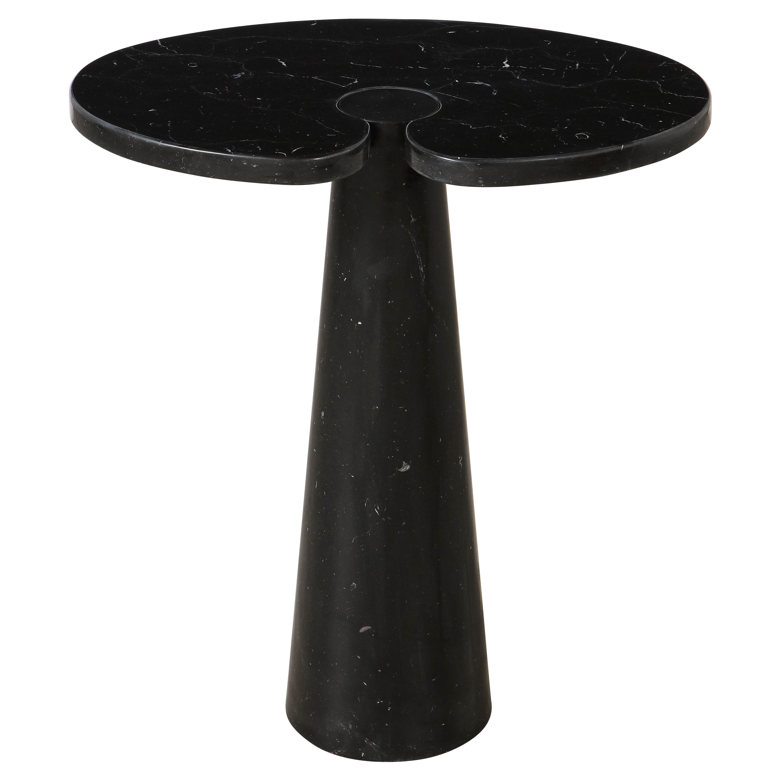 Angelo Mangiarotti for Skipper 'Eros' Nero Marquina Tall Marble Side Table