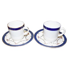 Blue Royal Doulton and J.H. Middleton & Co Delphine Teacup and Saucer Set of 2