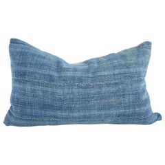 Vintage Faded Blue Indigo Cloth and Linen Pillow