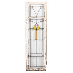 Frank Lloyd Wright Style Prairie School Arts & Crafts Stained Glass Window