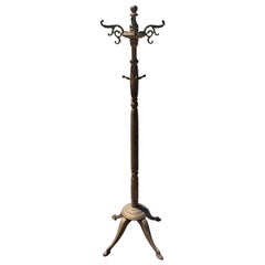 1890s Arts and Crafts Giltwood and Metal Coat Rack