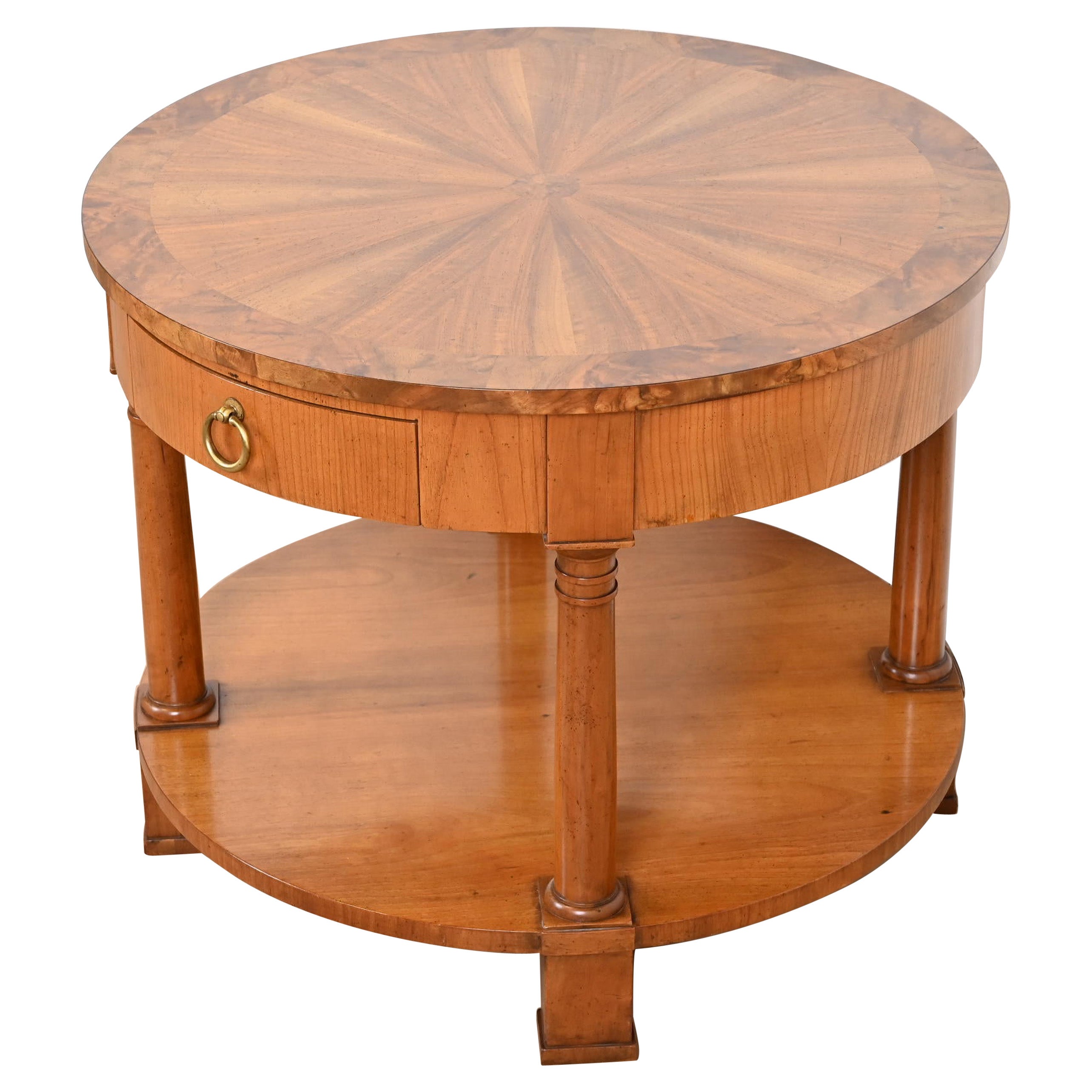 Baker Furniture Milling Road French Provincial Cherry Wood Tea Table at