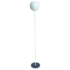 Pearl white & black metal 1960s floor lamp luminator by Stilnovo