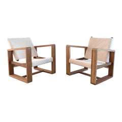 1950's French Sheepskin Chairs
