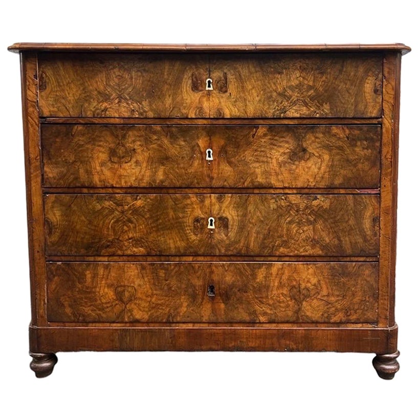 Commode or Dresser With 4 Large Drawers in Style of Noble Biedermeier Furniture For Sale
