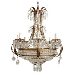 Italian Crystal Beaded Empire-Style Beaded Chandelier