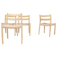 Niels O. Møller Model 84 Soaped Oak Dining Chairs for J.L. Møllers