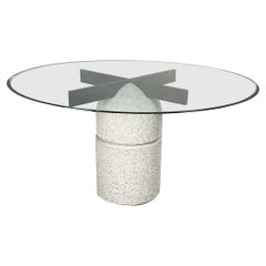 Italian Mid-Century Glass Beton Table Paracarro by G. Offredi for Saporiti, 1970