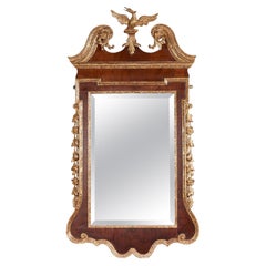 George II Walnut and Parcel Gilt Mirror
