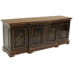 Two Tone Chinoiserie Four Doors Drexel Server Cabinet