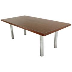 Rosewood and Chrome Conference Dining Table