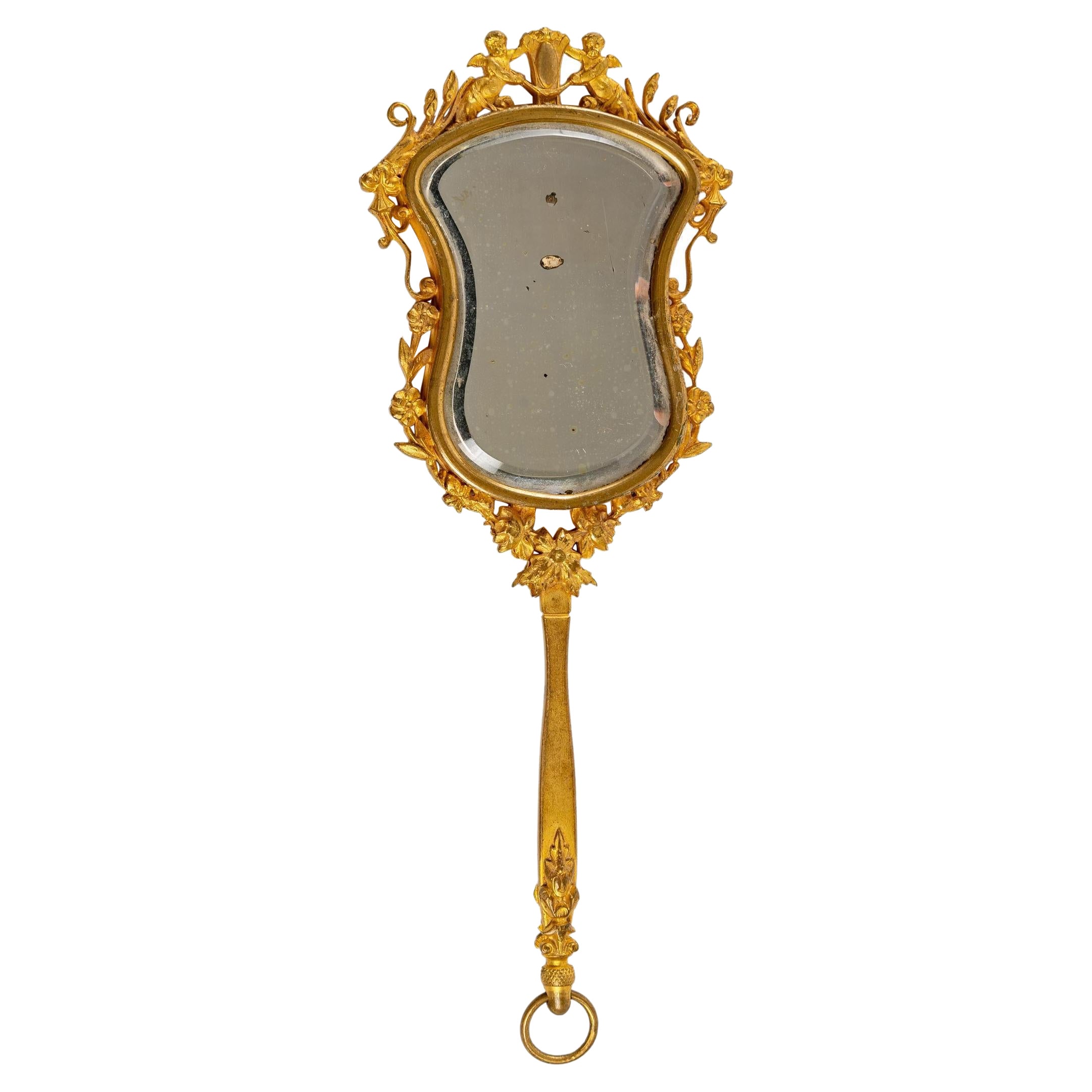 Bronze Hand Mirror, 19th Century For Sale