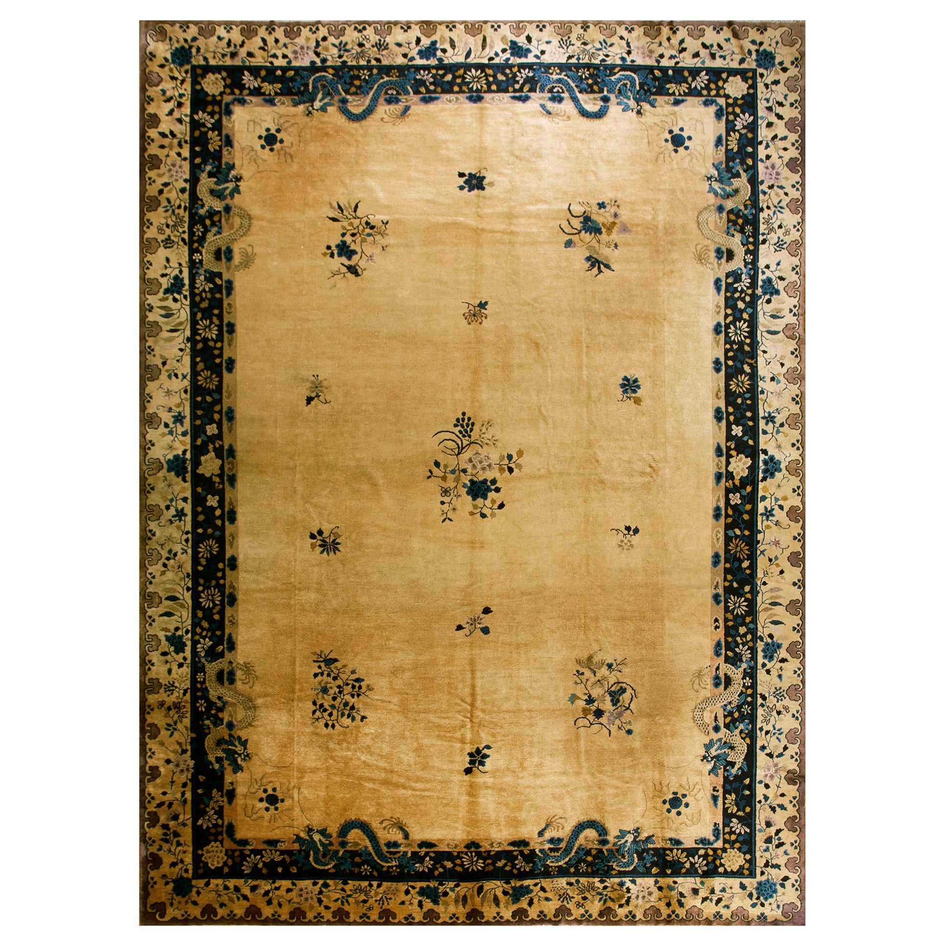 Early 20th Century Chinese Peking Dragon Carpet ( 11'4''x 15'6'' - 345 x 472 )
