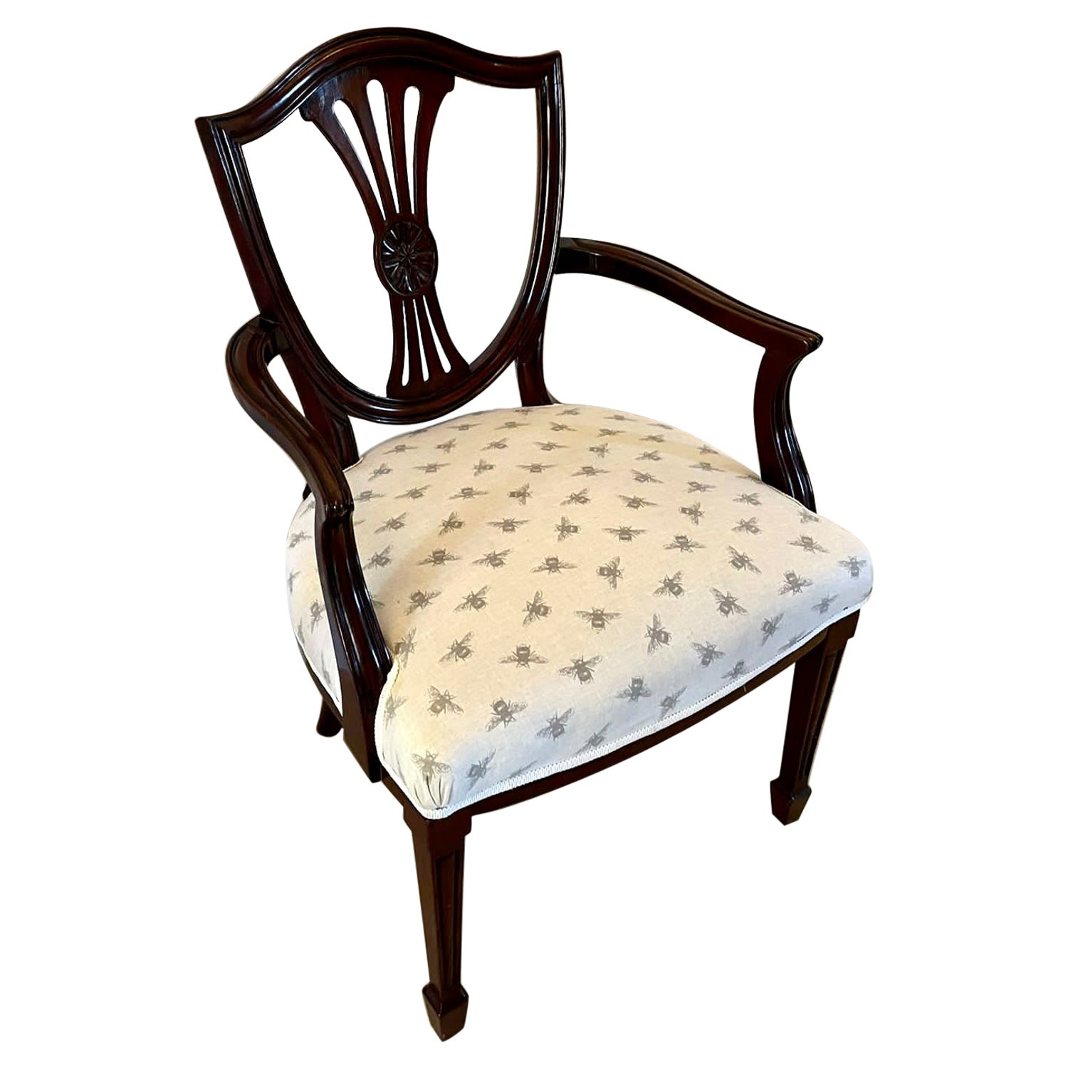 Antique Victorian Hepplewhite Style Mahogany Armchair For Sale at 1stDibs