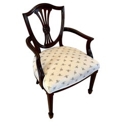 Antique Victorian Hepplewhite Style Mahogany Armchair