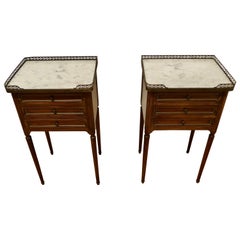 Pair of French 19th Century Side Tables or Bedside Cabinets