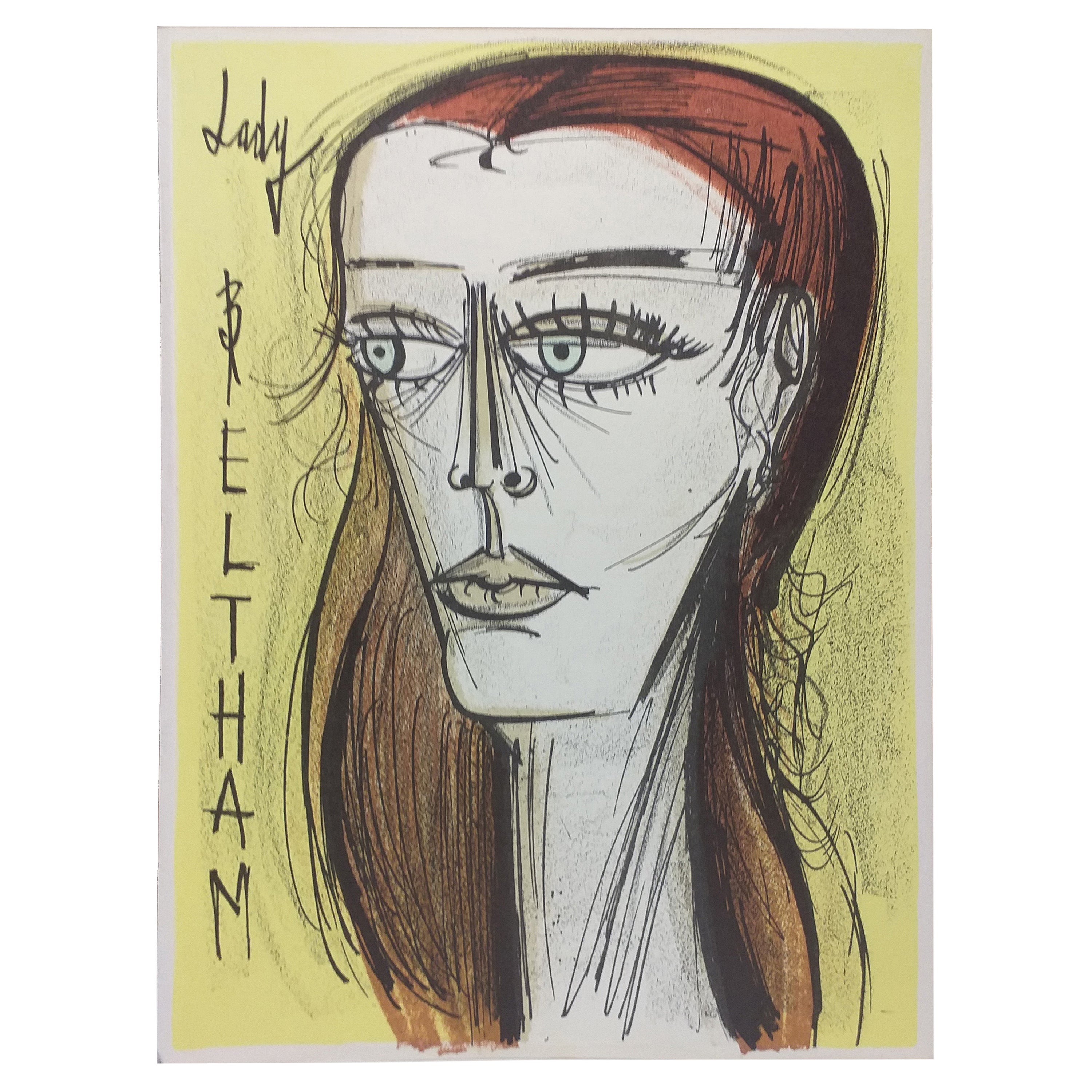 Bernard Buffet "LADY BELTHAM "" Serie FANTOMAS - Litografia Mourlot
