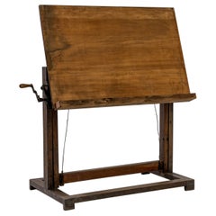 Used French Wooden Drafting Table