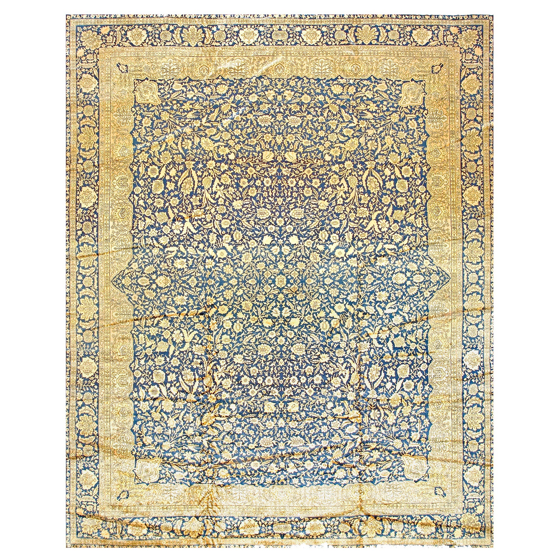 Indischer Lahore-Teppich des frühen 20. Jahrhunderts ( 12'' x 15''3'''' - 365 x 465) im Angebot