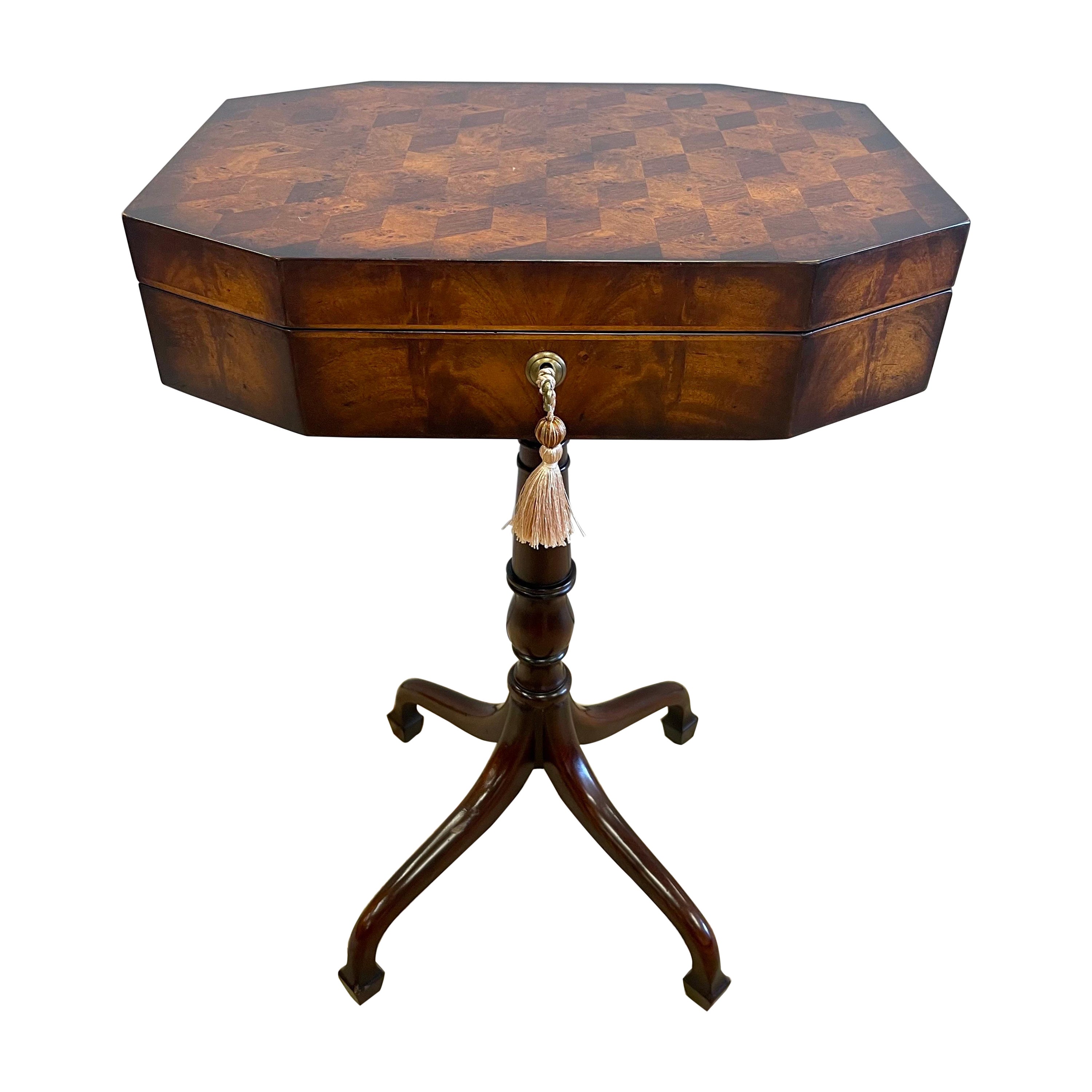 Theodore Alexander Signed Althorp Parquetry Work Box Writing Desk Table
