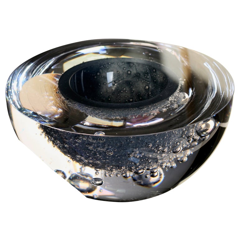 'Blue Lotus' glass bowl For Sale at 1stDibs