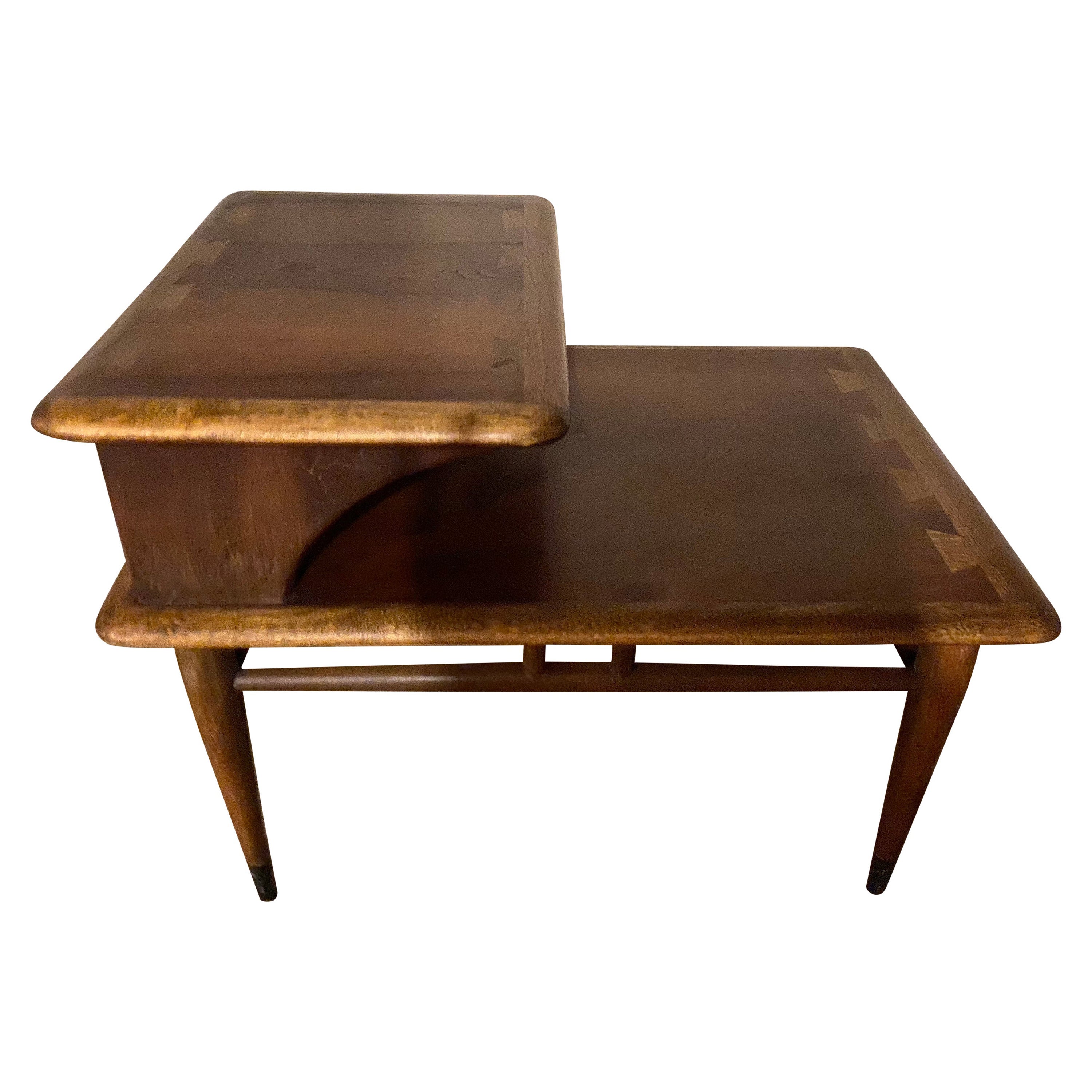 Mid-Century Walnut Step Table by Lane, Acclaim For Sale
