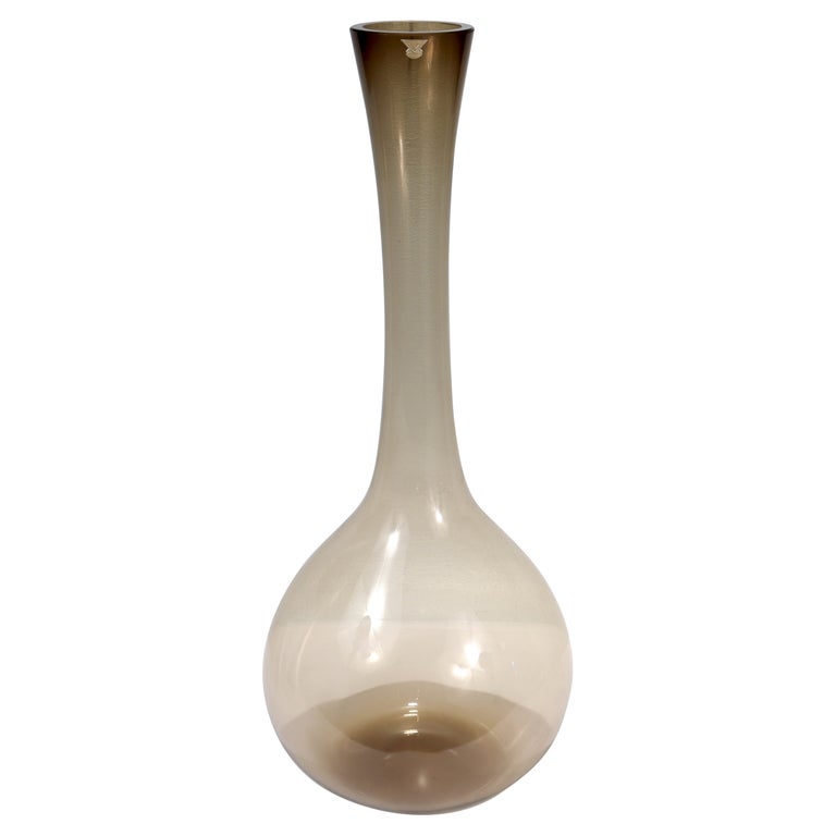 Very Large Labeled Gullaskruf Mid-Century Modern Swedish Art Glass Vase For Sale