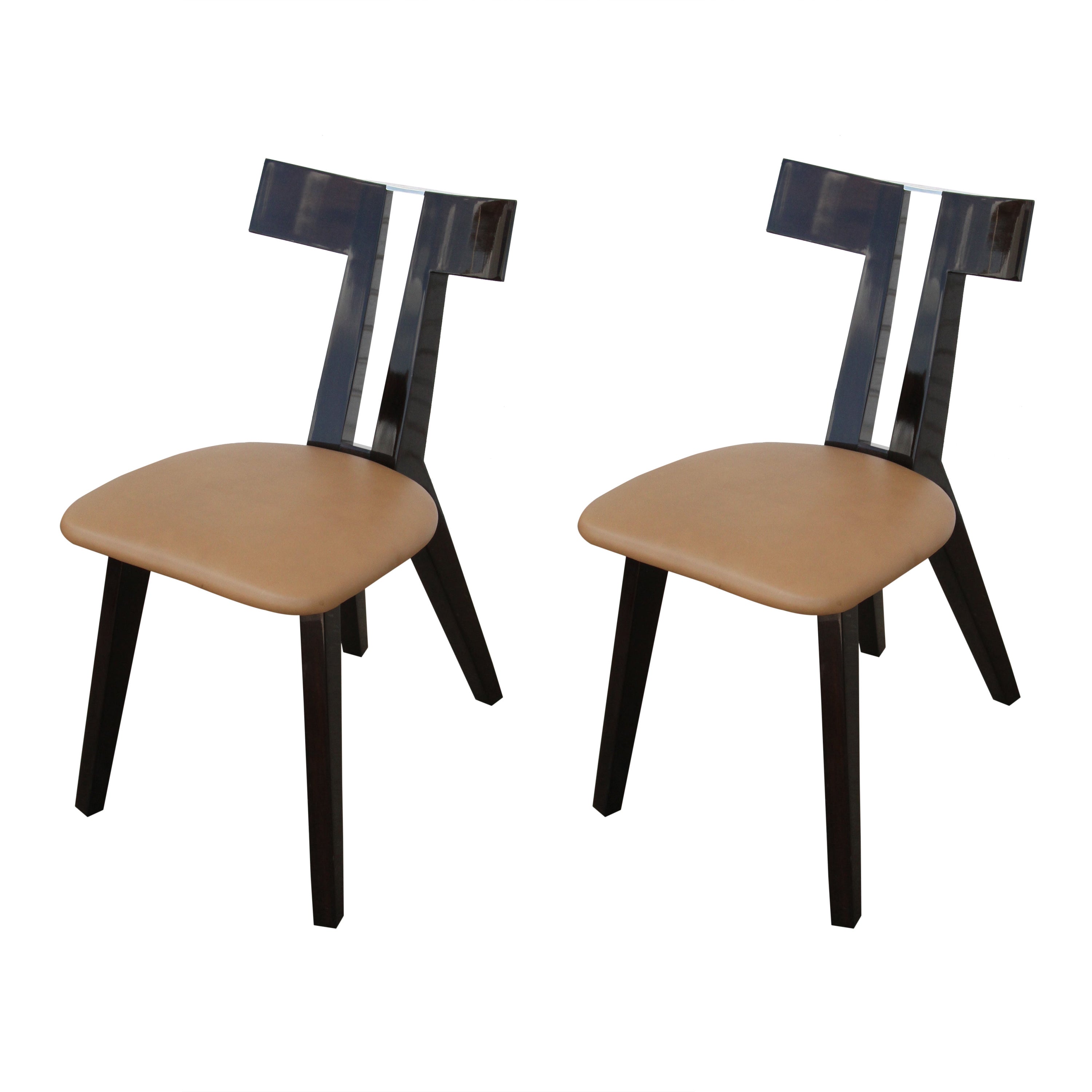 Pair of Amlash Side Chairs by Mirak For Sale