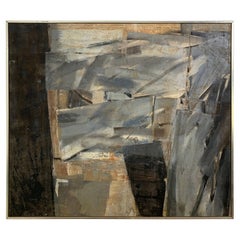 Abstract Mixed Media on Canvas by Alfred Wunderlich Circa 1970s