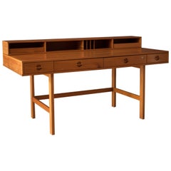 Mid-Century Modern Teak Flip Top Partners Desk by Peter Løvig Nielsen