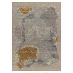Rug & Kilim’s Abstract Rug in a Silver-Grey, Gold and Brown Patterns