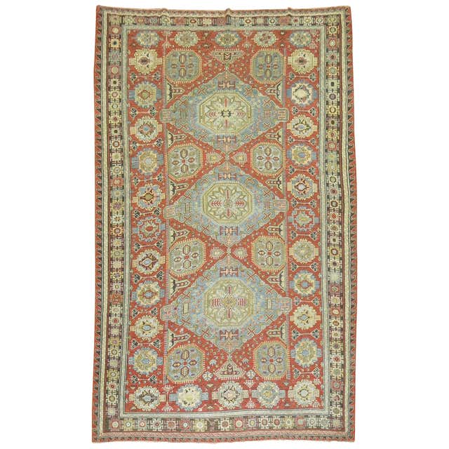 Antique Decorative Portuguese Flatweave Wool Needlepoint Rug, in Small ...