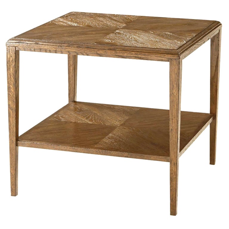 Oak Rustic End Table For Sale at 1stDibs
