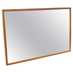 1950s Heywood Wakefield Wood Framed Large Wall Mirror Horizontal Vertical