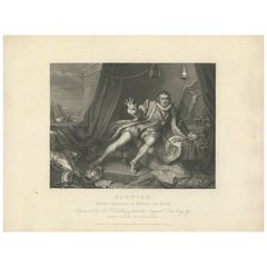 Antique Print of David Garrick in the Role of Richard III, 1833