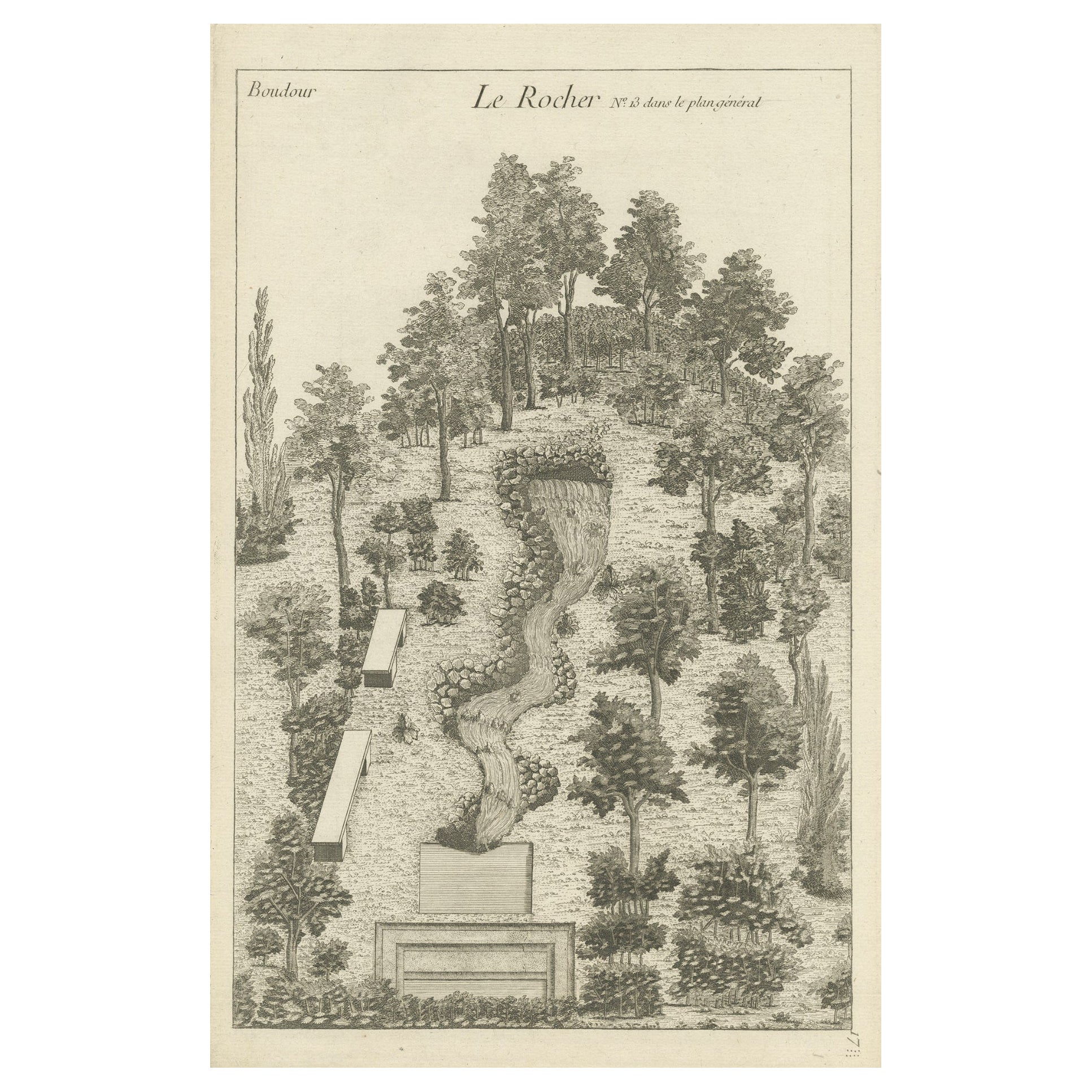 Original Antique Engraving of a Rock Formation, c.1785 For Sale