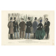 Large Antique Fashion Print, 1861