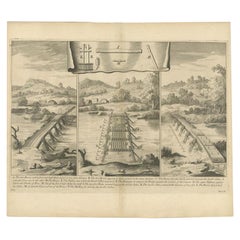 Antique Roman Battle Print of the Camp Defence by Duncan, c.1753