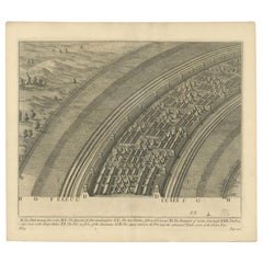 Antique Roman Battle Print of a Rampart and Ditches by Duncan, c.1753