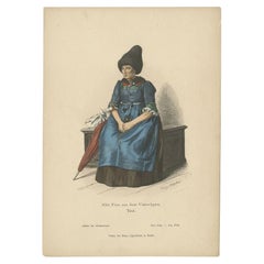 Antique Costume Print of a Woman from Vinschgau 'Tyrol' by Lipperheide, c.1880