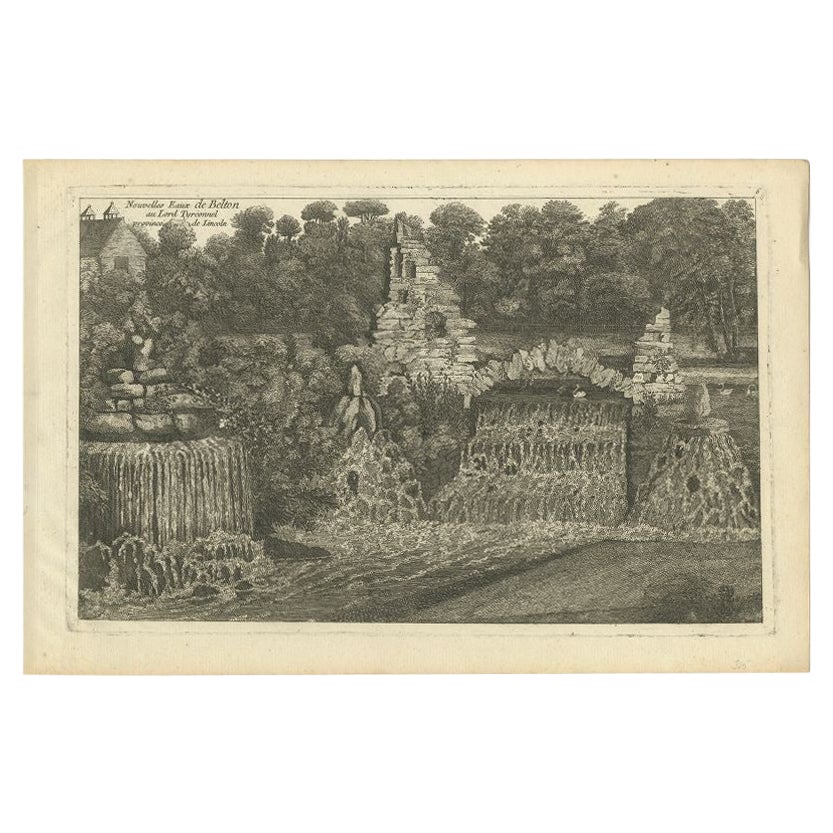 Antique Print of a Waterfall in Lincoln Province, C.1785 For Sale