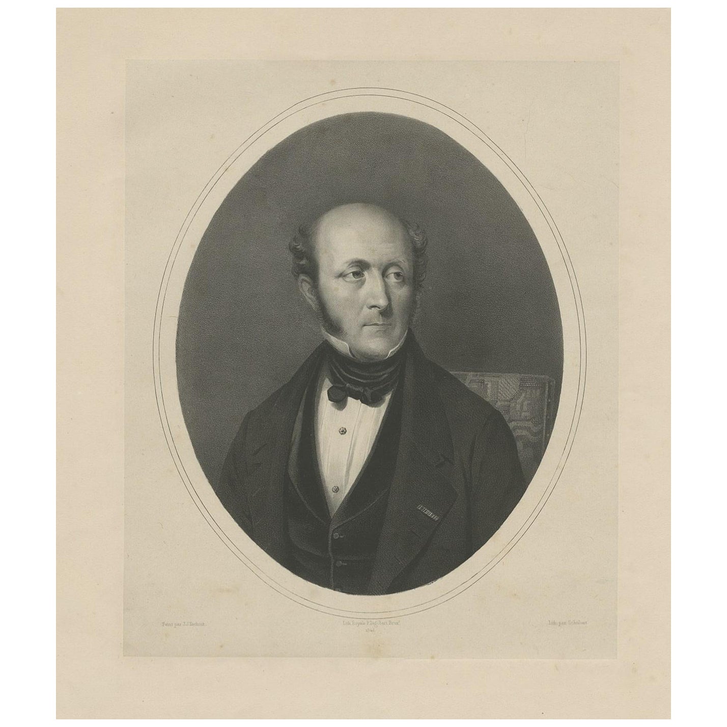 Untitled Portrait by Schubert, c.1850 For Sale